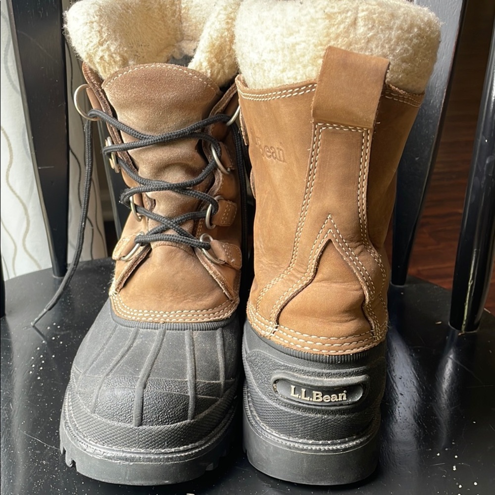 L.L. Bean Classic Brown Shearling-Lined Duck Boots